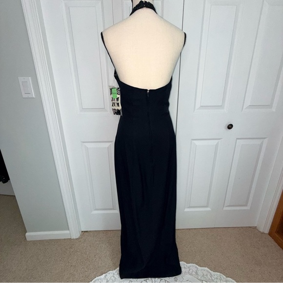 VTG 90’s Zum Zum by Niki Livas Black Lace Halter Formal Goth Glam Dress Small - Picture 5 of 16
